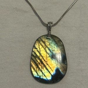 Labradorite Pendant Necklace in Sterling Silver